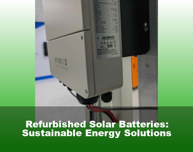 Refurbished Solar Batteries: Sustainable Energy Solutions
